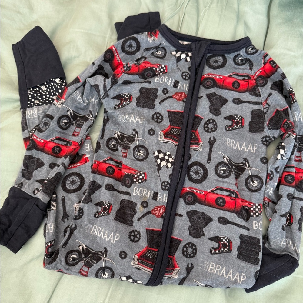 Kids Racing Theme Pajamas - Gray and Red
